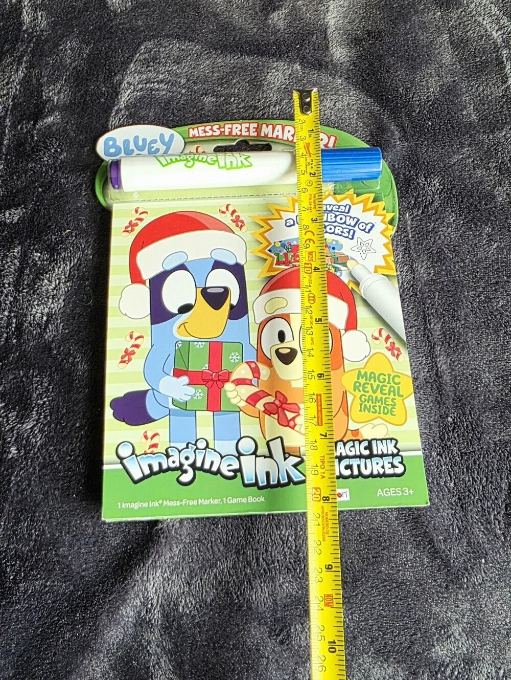 New Christmas Bluey Imagine Ink Magic Reveal Game Book w Mess-Free Marker set